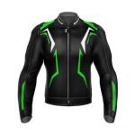 Kawasaki Motorcycle Racing Men’s Leather Jacket