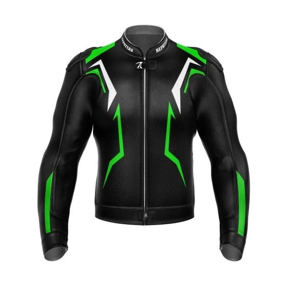 Kawasaki Motorcycle Racing Men’s Leather Jacket