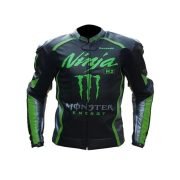 Men Kawasaki Ninja Motorbike Racing Leather Jacket