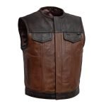Lowside Gunner Men's High-Quality Leather Biker Vest