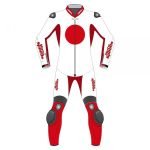 Custom Japan Flag Leather Motorcycle Suit