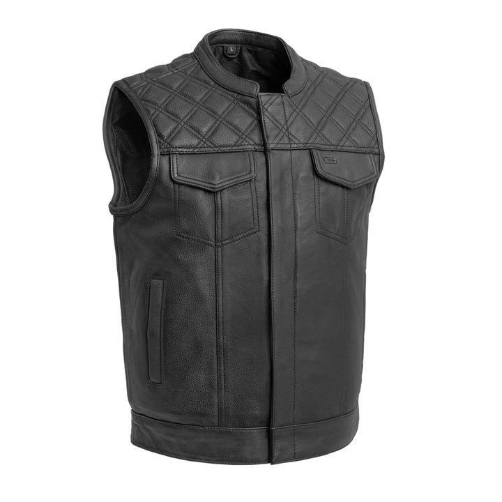 Downside Men's Motorcycle Leather Vest Tough & Stylish