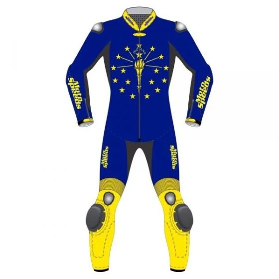 Indiana Flag Custom Leather Racing Suit