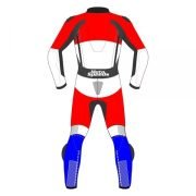 Leather Moto Suit with Netherlands Flag Design