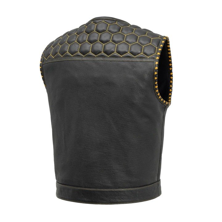 Lowside Hornet Men's Perforated Leather Vest Classic Club Style