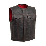 Lowside Men's Motorcycle Leather Vest Perforated Design