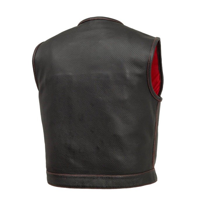 Lowside Men's Breathable Perforated Motorcycle Leather Vest1 - Copy Lowside Men's Motorcycle Leather Vest Perforated Design