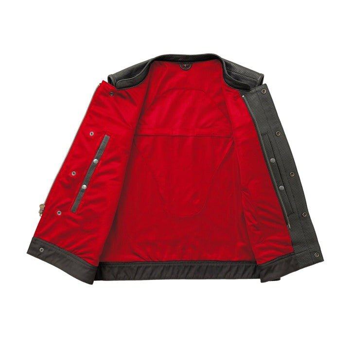 Lowside Men's Breathable Perforated Motorcycle Leather Vest4 Lowside Men's Motorcycle Leather Vest Perforated Design