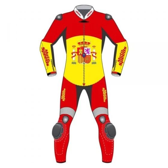 Spain Flag Riding Leathers Suit