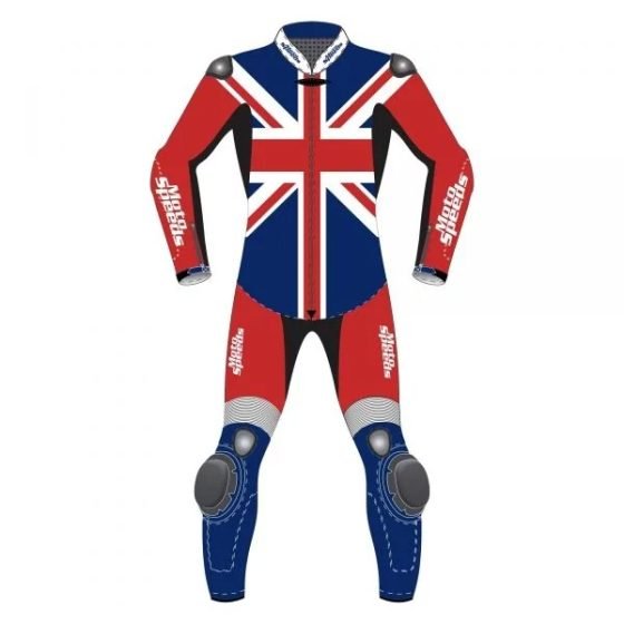 UK Flag Racing Leather Suit for Riders