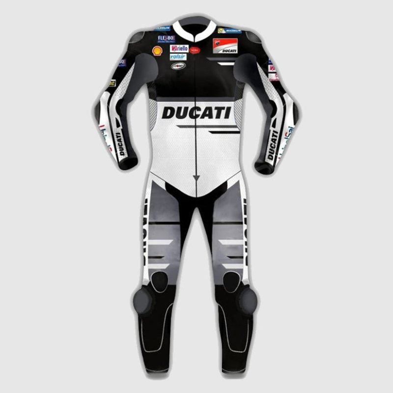 Andrea Dovizioso Ducati MotoGP Motorcycle Black Leather Suit
