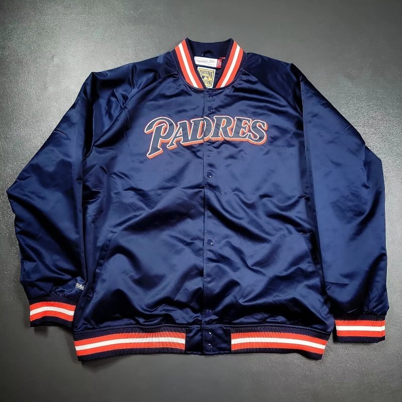 Authentic Mitchell & Ness 3XL San Diego Padres Satin Jacket-Premium Quality