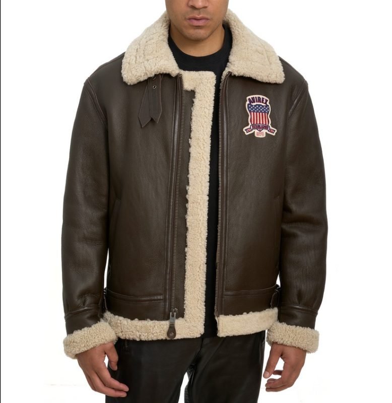 Buy Original Avirex B3 Chocolate Shearling Leather Jacket for Winter