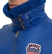 Avirex B3 Mazarine Blue Shearling Leather Jacket – Authentic & Premium!