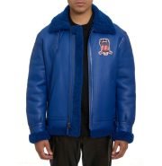 Avirex B3 Mazarine Blue Shearling Leather Jacket – Authentic & Premium!