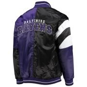 Baltimore Ravens Men's Starter Satin Full-Snap Varsity Jacket in Purple/Black