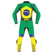 Brazil Flag Supermoto Leathers for Protection and Style