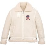 Buy Men's Snow White Avirex B3 Bomber Leather Jacket - Winter Shearling