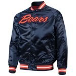 Chicago Bears NFL 100 Satin Raglan Jacket for Men by Mitchell & Ness in Navy