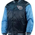 Classic Navy/Light Blue Tennessee Titans Enforcer Satin Jacket