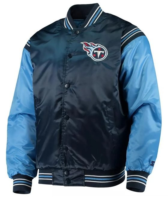 Classic Navy/Light Blue Tennessee Titans Enforcer Satin Jacket
