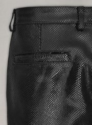 Double Breasted Snake Embossed Leather Suit - Image 2