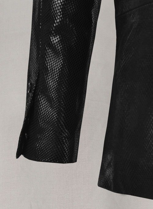 Double Breasted Snake Embossed Leather Suit5 Double Breasted Snake Embossed Leather Suit