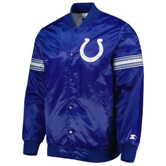 Indianapolis Colts Men's Starter Royal Pick and Roll Full-Snap Jacket