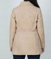 Kandis Women's Classic Camel Brown Suede Car Coat