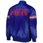 Letterman NBA Philadelphia 76ers Satin Baseball Bomber Varsity Jacket