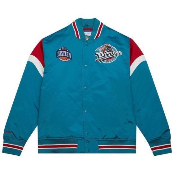 M&N Heavyweight Satin Jacket NBA Detroit Pistons