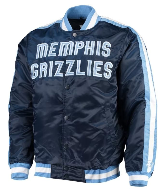 Memphis Grizzlies The Offensive Varsity Navy Satin Jacket