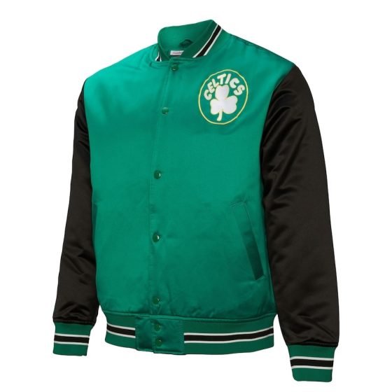 Men's Boston Celtics Primetime Heavyweight Satin Jacket by Mitchell & Ness