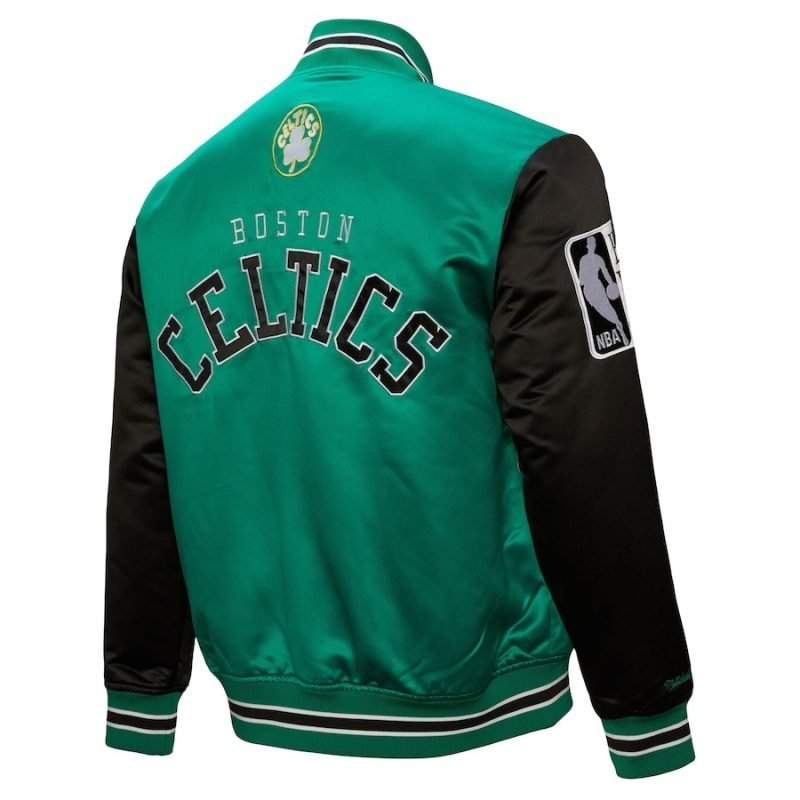 Men's Boston Celtics Primetime Heavyweight Satin Jacket by Mitchell & Ness