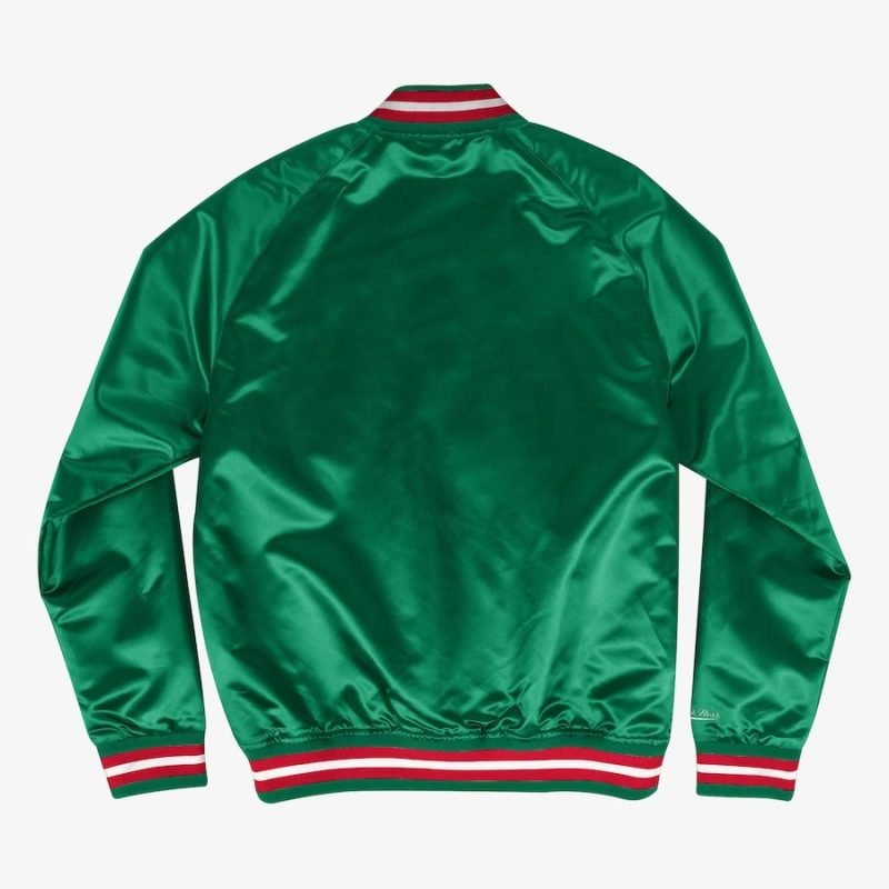 Men's Green Milwaukee Bucks Lightweight Satin Full-Snap Jacket