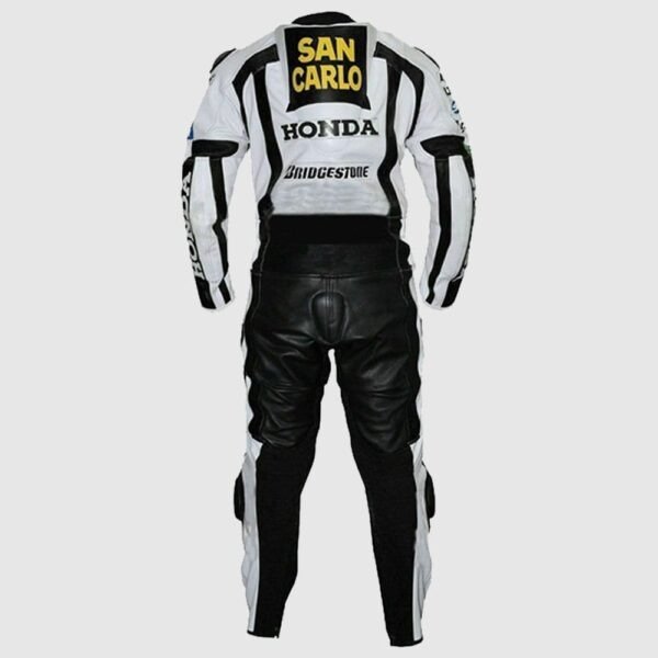 Men's Honda San Carlo-White Racing Leather Suit Men's Honda San Carlo White Racing Leather Suit - Image 2
