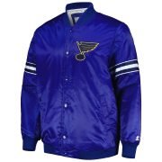 Men's St. Louis Blues Starter Blue Pick & Roll Satin Full-Snap Varsity Jacket