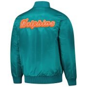 Men's Starter Aqua Miami Dolphins Satin Full-Snap Varsity Jacket - Image 2