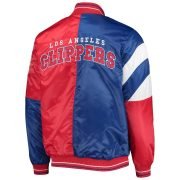 Men's Starter LA Clippers 75th Anniversary Color Block Satin Full-Snap Jacket