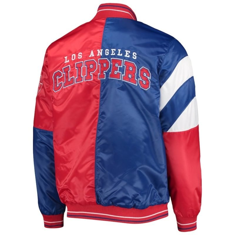 Men's Starter LA Clippers 75th Anniversary Color Block Satin Full-Snap Jacket
