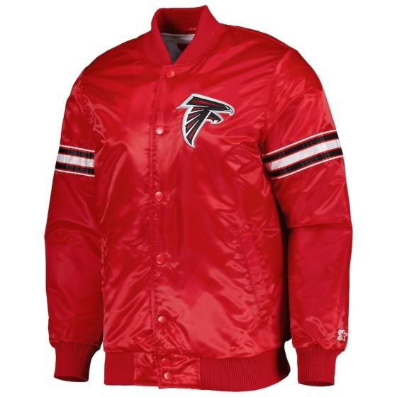 Men's Starter Red Atlanta Falcons Pick and Roll Snap-Up Jacket