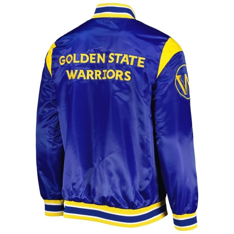 Men's Royal Golden State Warriors Satin Varsity Jacket