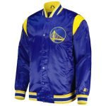 Men's Royal Golden State Warriors Satin Varsity Jacket
