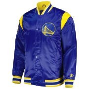 Men's Royal Golden State Warriors Satin Varsity Jacket