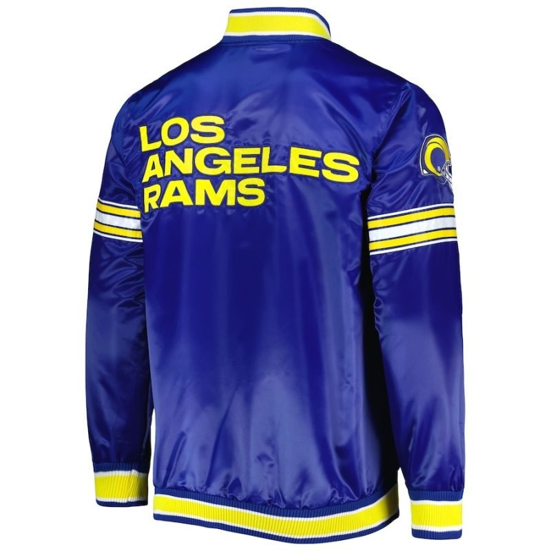 Men's Starter Royal Los Angeles Rams Midfield Satin Full-Snap Varsity Jacket