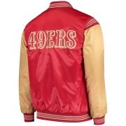 Men's Starter Scarlet-Gold San Francisco 49ers Enforcer Satin Varsity Full-Snap Jacket