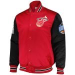 Miami Heat NBA Primetime Heavyweight Satin Jacket By Mitchell & Ness - Mens