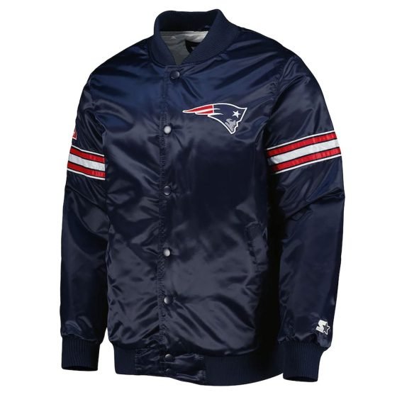 New England Patriots Blue Satin Jacket-The Pick and Roll