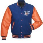 Oklahoma City Thunder Orange & Blue Varsity Jacket