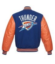 Oklahoma City Thunder Orange & Blue Varsity Jacket
